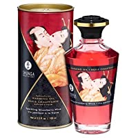 Shunga Aceite Afrodisíaco- Aroma de Fresas con Champagne- Color Rosa - 100 ml